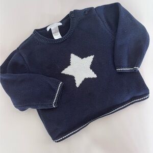 Janie and Jack Navy Blue Sweater with White Star